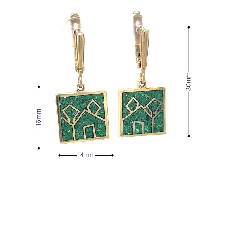 Brass Micro Mosaic Earring - Image 3