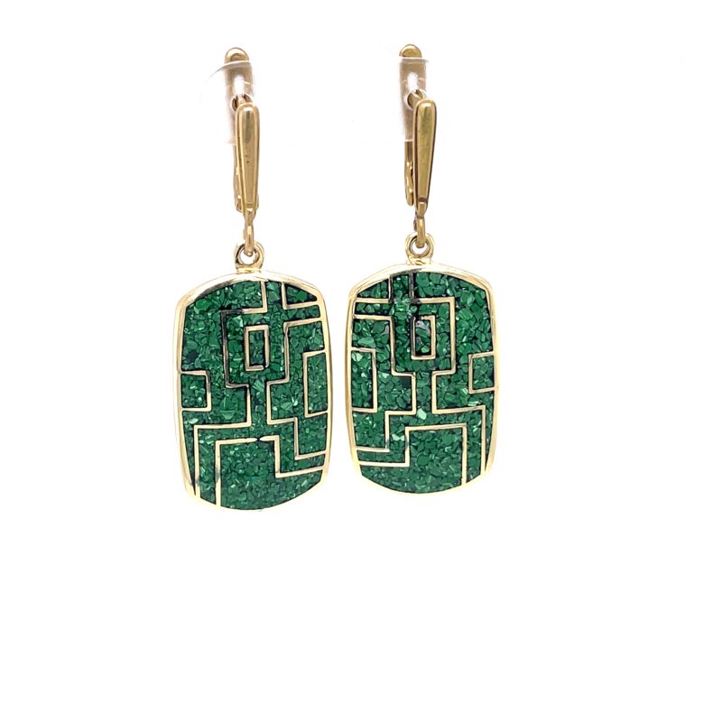 Brass Micro Mosaic Earring - Image 2
