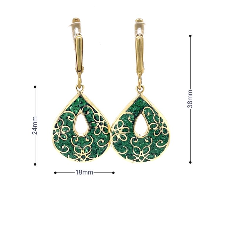 Brass Micro Mosaic Earring - Image 3