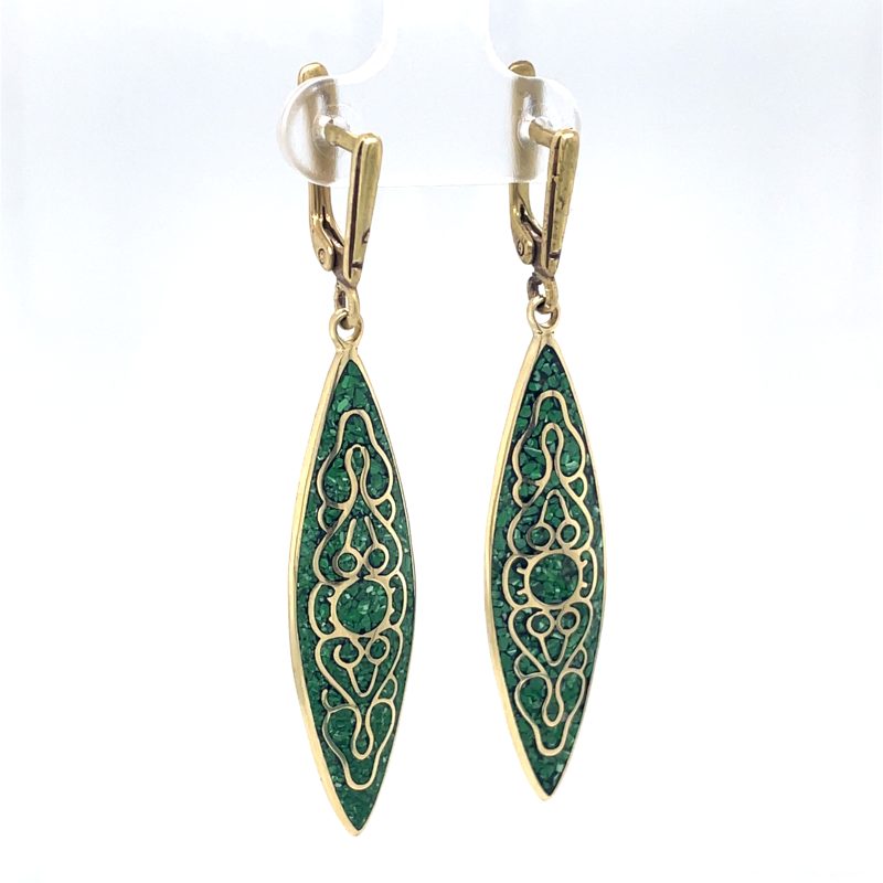 Brass Micro Mosaic Earring - Image 2
