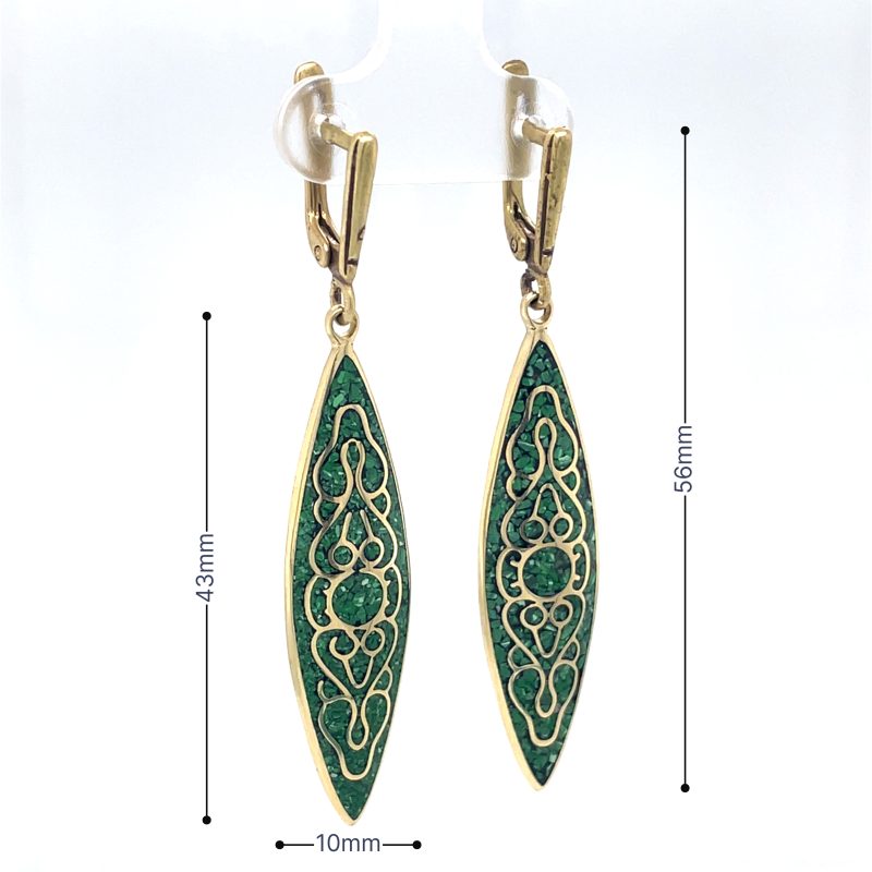 Brass Micro Mosaic Earring - Image 3