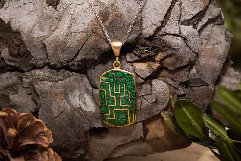 Brass Micro Mosaic Necklace - Image 4