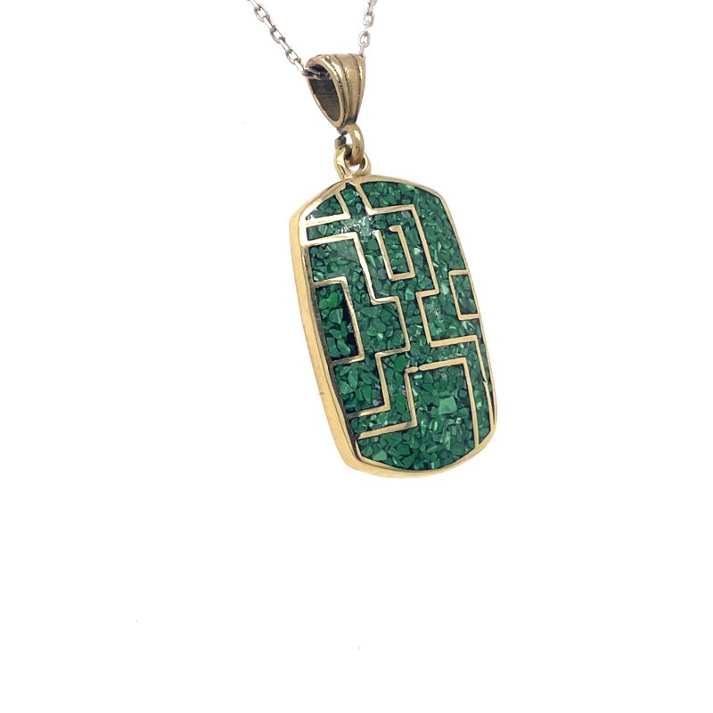 Brass Micro Mosaic Necklace - Image 2