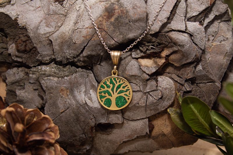 Brass Micro Mosaic Necklace - Image 4