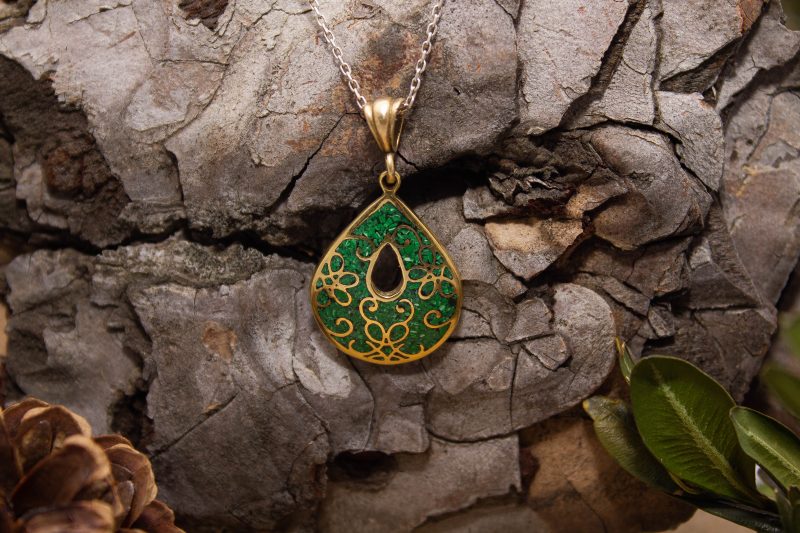 Brass Micro Mosaic Necklace - Image 4