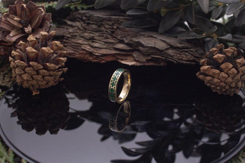 Brass Micro Mosaic Ring - Image 5