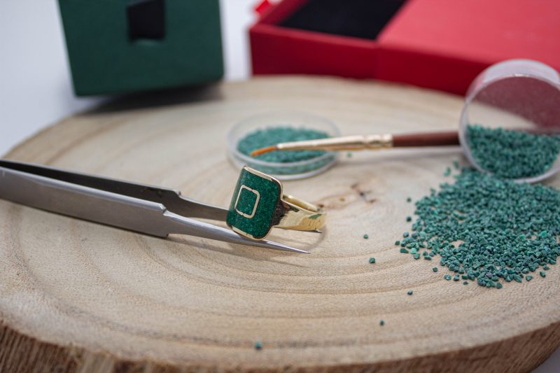 Brass Micro Mosaic Ring - Image 4