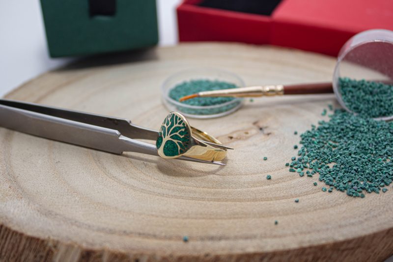 Brass Micro Mosaic Ring - Image 4