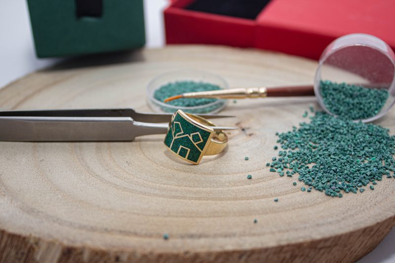 Brass Micro Mosaic Ring - Image 4