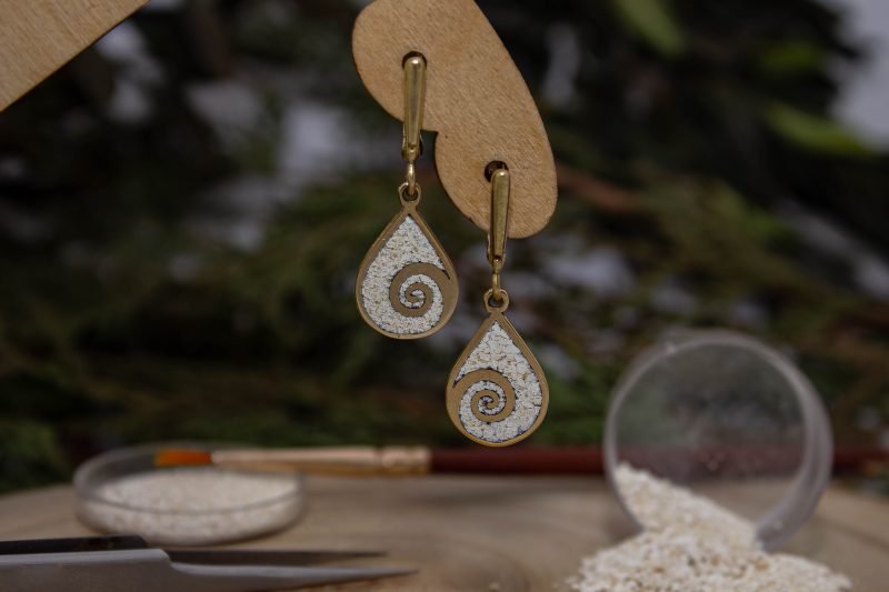 Brass Micro Mosaic Earring - Image 4