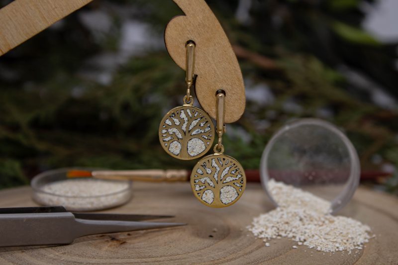 Brass Micro Mosaic Earring - Image 4