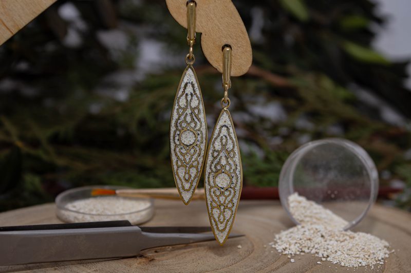 Brass Micro mosaic Earring - Image 4
