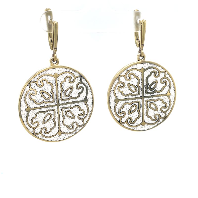 Brass Micro Mosaic Earring - Image 2