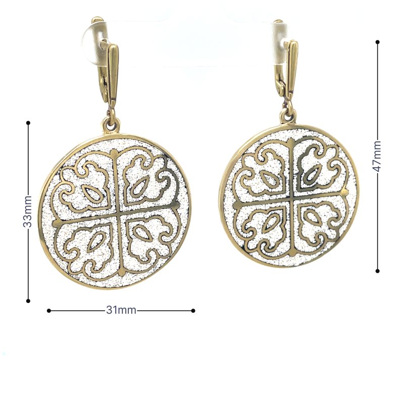 Brass Micro Mosaic Earring - Image 3
