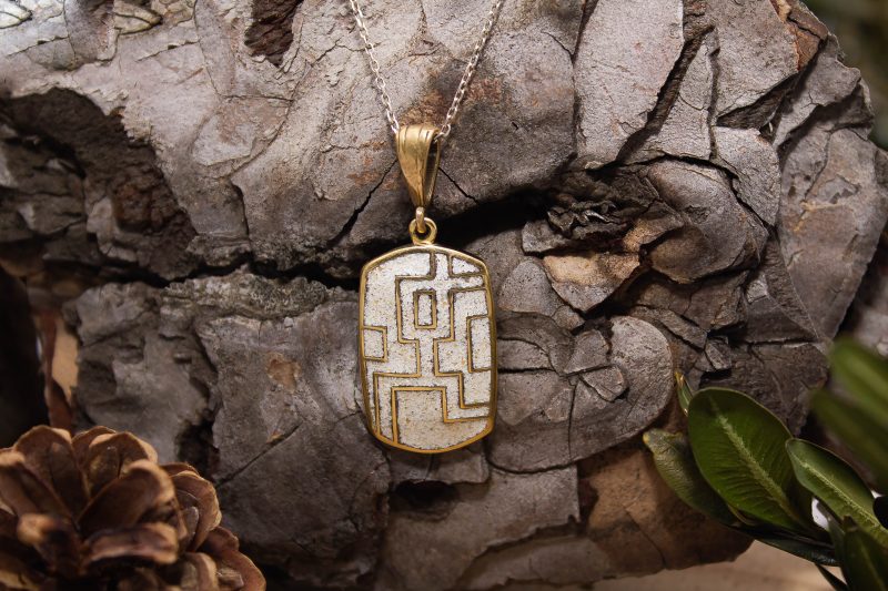 Brass Micro Mosaic Necklace - Image 4