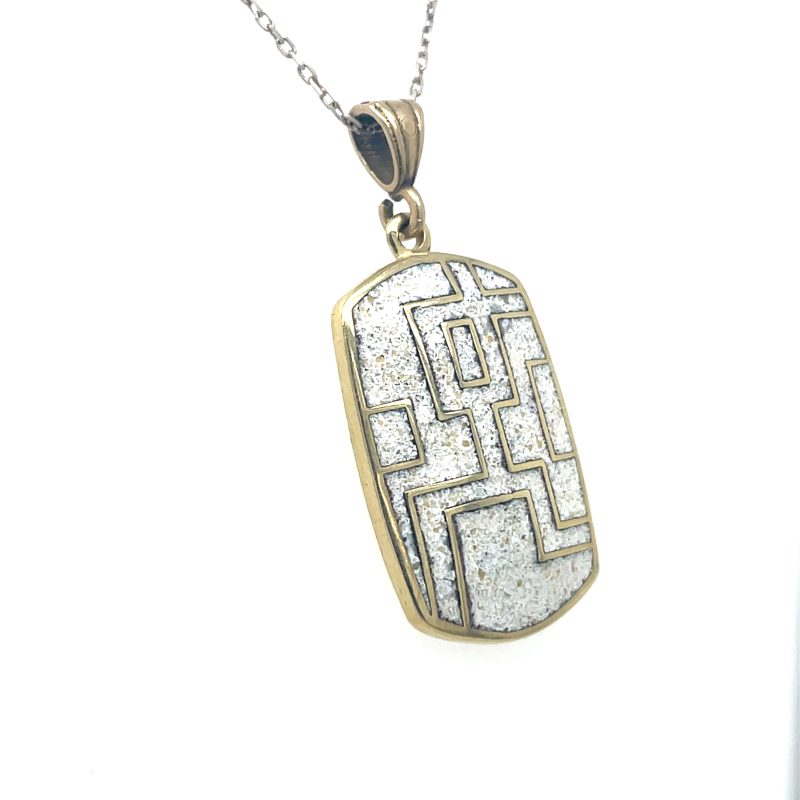 Brass Micro Mosaic Necklace - Image 2