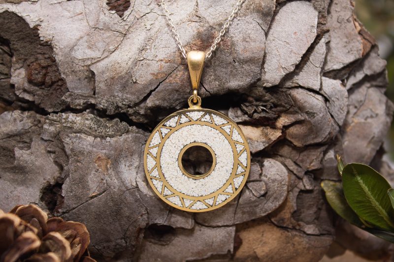 Brass Micro Mosaic Necklace - Image 4