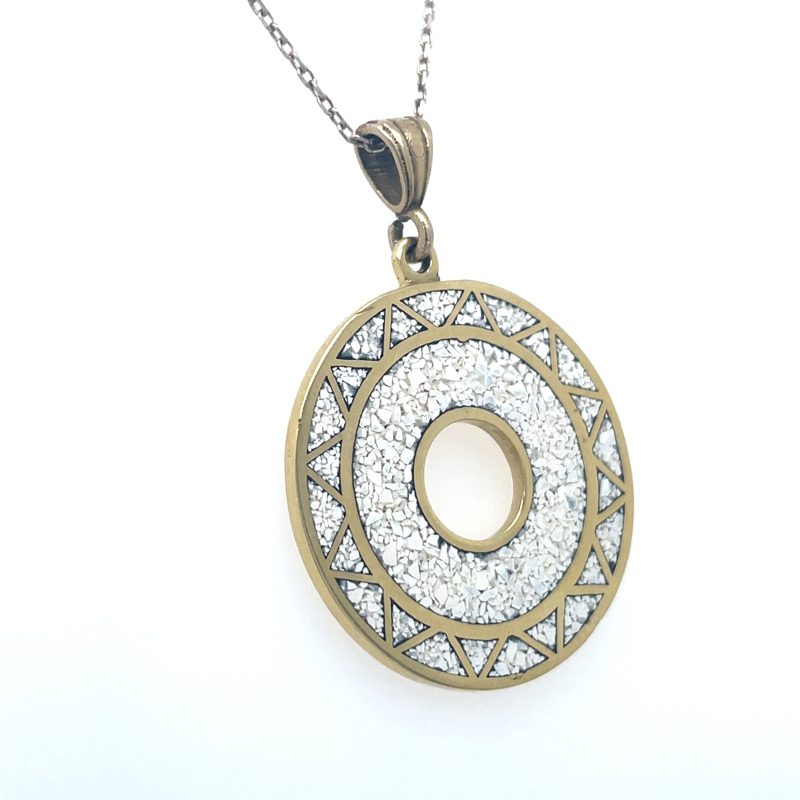 Brass Micro Mosaic Necklace - Image 2