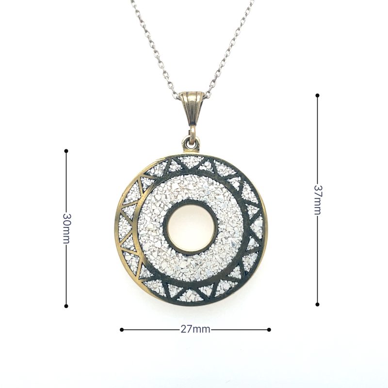Brass Micro Mosaic Necklace - Image 3