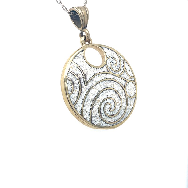 Brass Micro Mosaic Necklace - Image 2