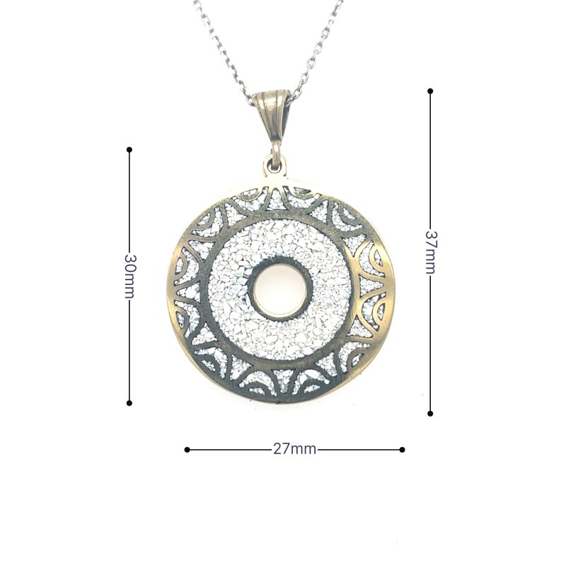 Brass Micro Mosaic Necklace - Image 3