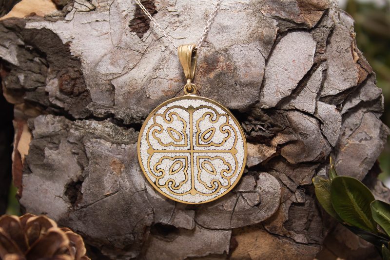 Brass Micro Mosaic Necklace - Image 4
