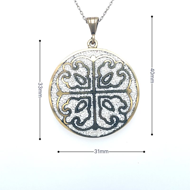 Brass Micro Mosaic Necklace - Image 3