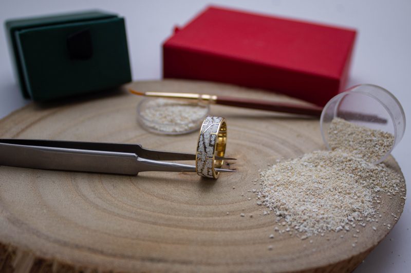 Brass Micro Mosaic Ring - Image 4
