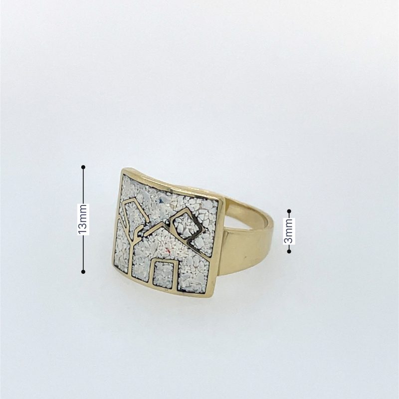 Brass Micro Mosaic Ring - Image 3