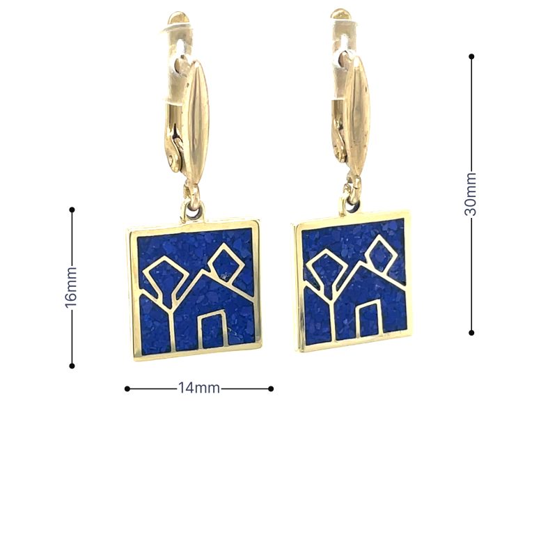 Brass Micro Mosaic Earring - Image 3