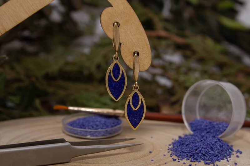 Brass Micro Mosaic Earring - Image 4