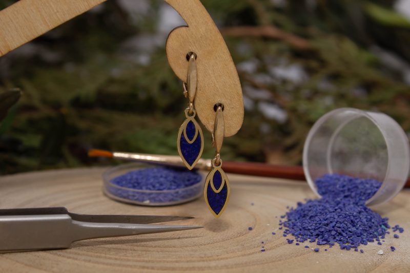 Brass Micro Mosaic Earring - Image 4