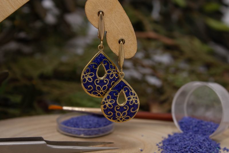 Brass Micro Mosaic Earring - Image 4