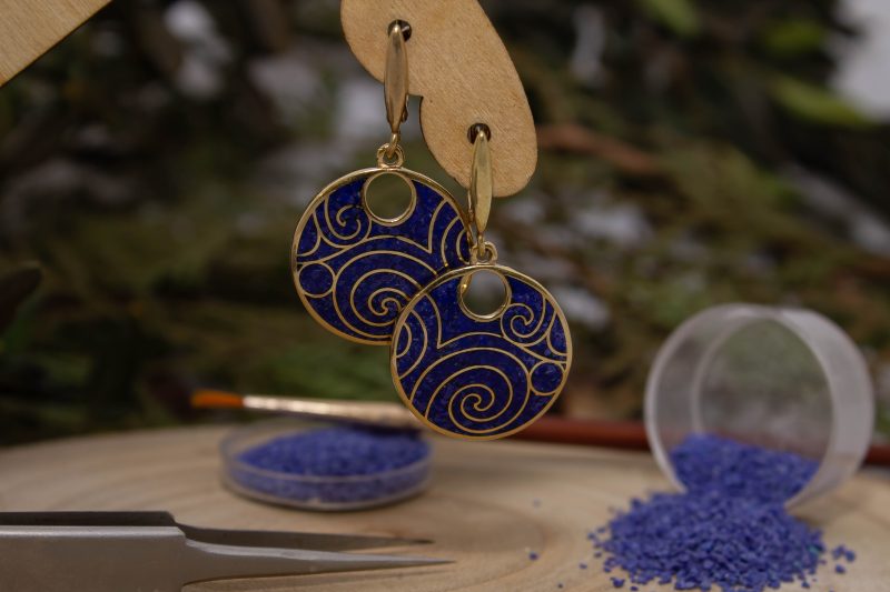 Brass Micro Mosaic Earring - Image 4