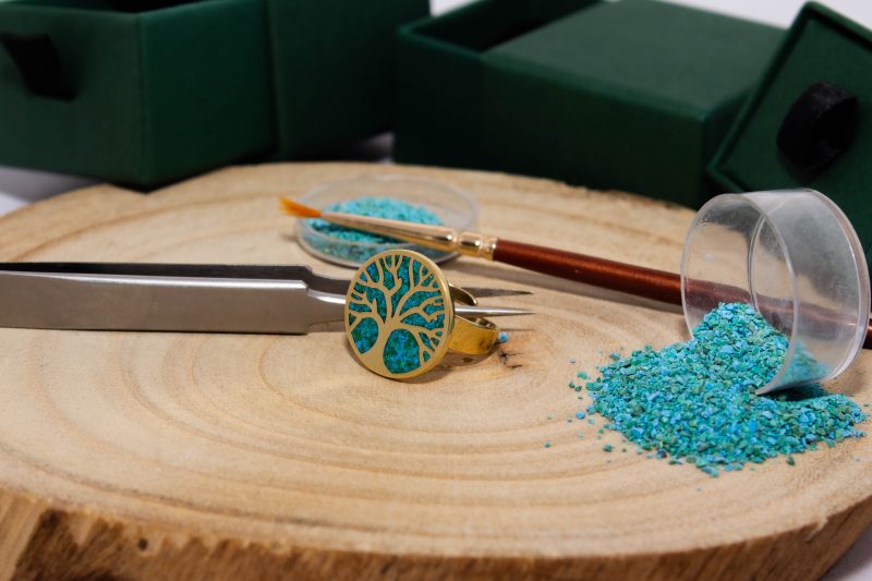 Brass Micro Mosaic Disc Ring - Image 5