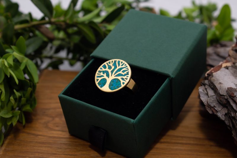 Brass Micro Mosaic Disc Ring - Image 4