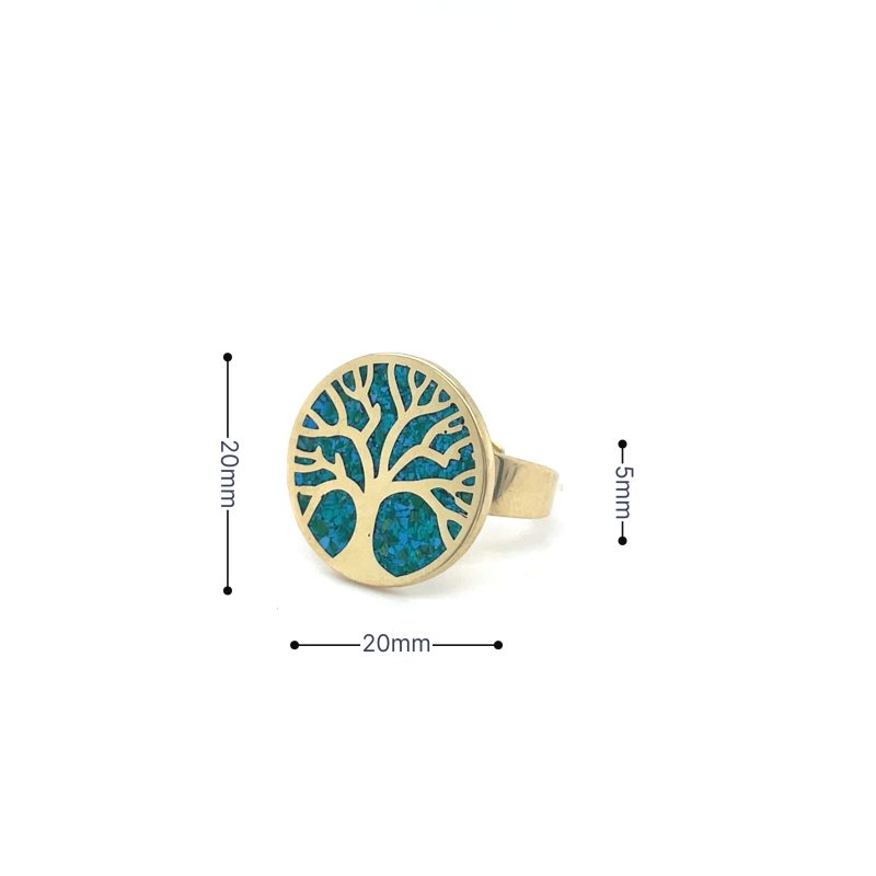Brass Micro Mosaic Disc Ring - Image 3