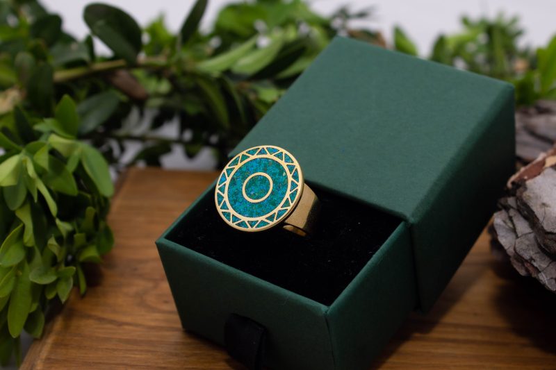 Brass Micro Mosaic Disc Ring - Image 5
