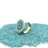 Brass Micro Mosaic Disc Ring