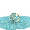 Brass Micro Mosaic Disc Ring