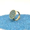 Brass Micro Mosaic Disc Ring