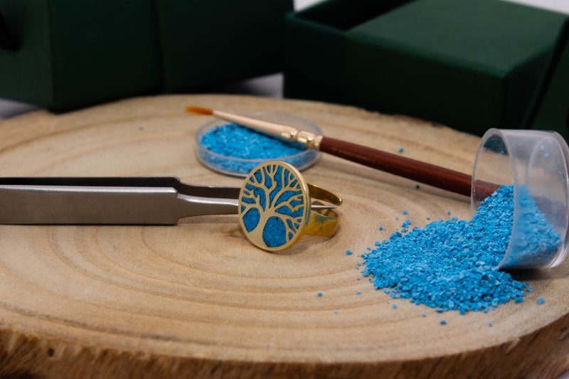 Brass Micro Mosaic Disc Ring - Image 4