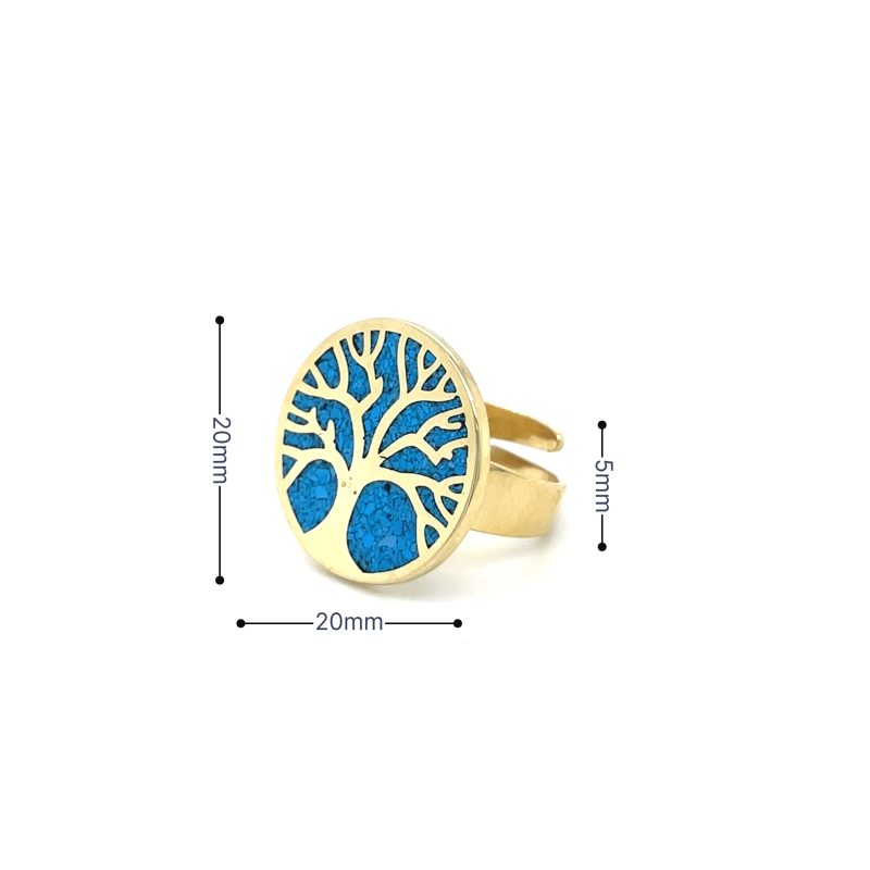 Brass Micro Mosaic Disc Ring - Image 3