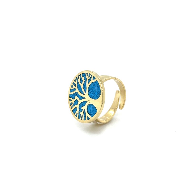 Brass Micro Mosaic Disc Ring - Image 2