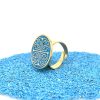 Brass Micro Mosaic Disc Ring