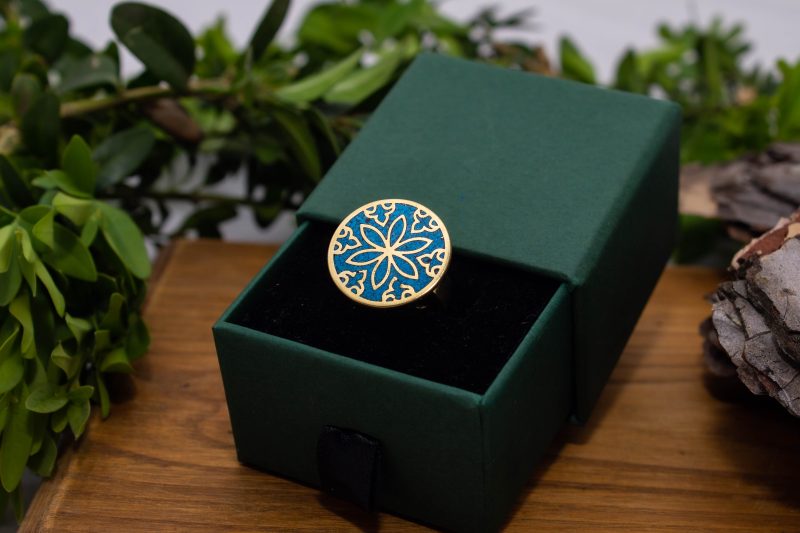 Brass Micro Mosaic Disc Ring - Image 5