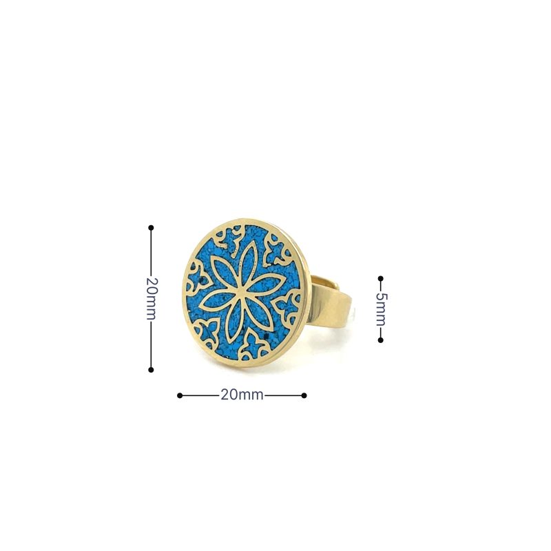 Brass Micro Mosaic Disc Ring - Image 3