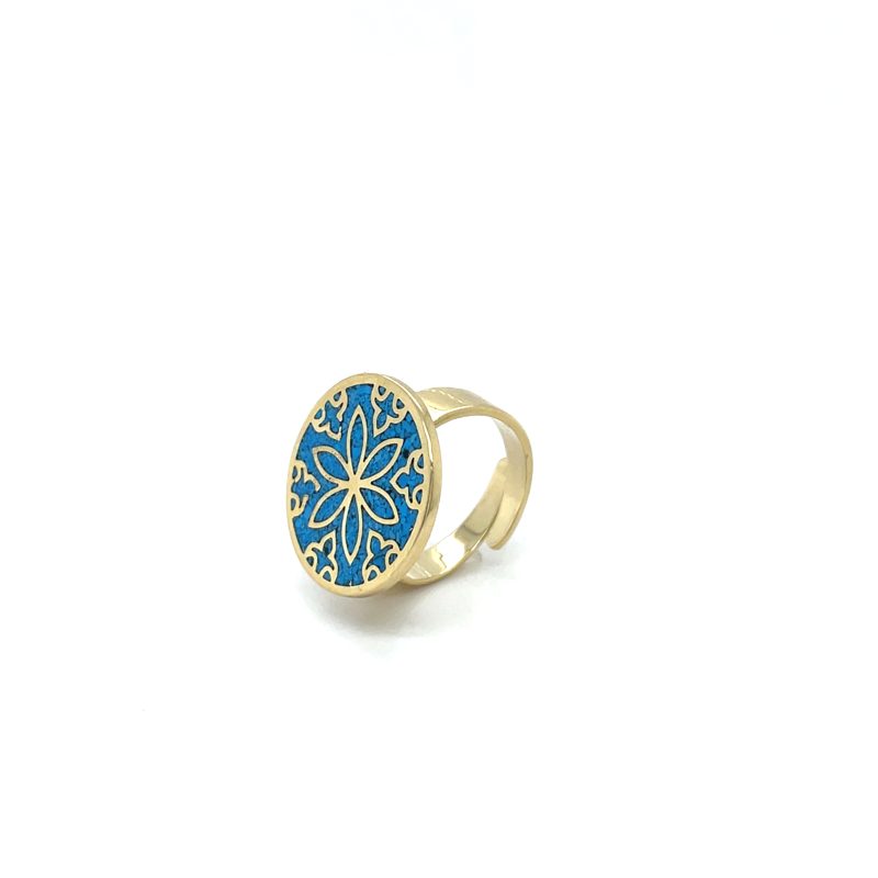 Brass Micro Mosaic Disc Ring - Image 2