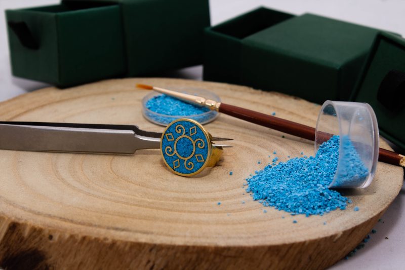 Brass Micro Mosaic Disc Ring - Image 4