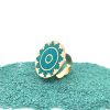 Brass Micro Mosaic Disc Ring
